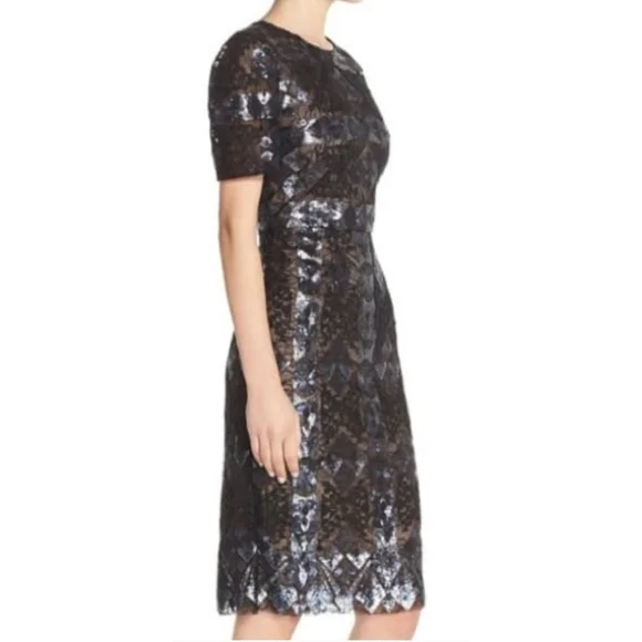 BCBGMAXAZRIA 'Samara' Sequin Lace Sheath Dress 12 - Picture 2 of 13